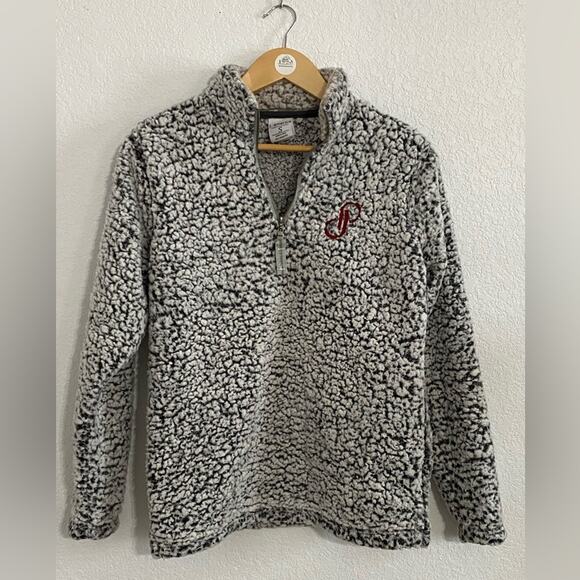 Poshmark Poshfixings Logo teddy fuzzy sherpa pullover grey heathered small - Picture 3 of 8